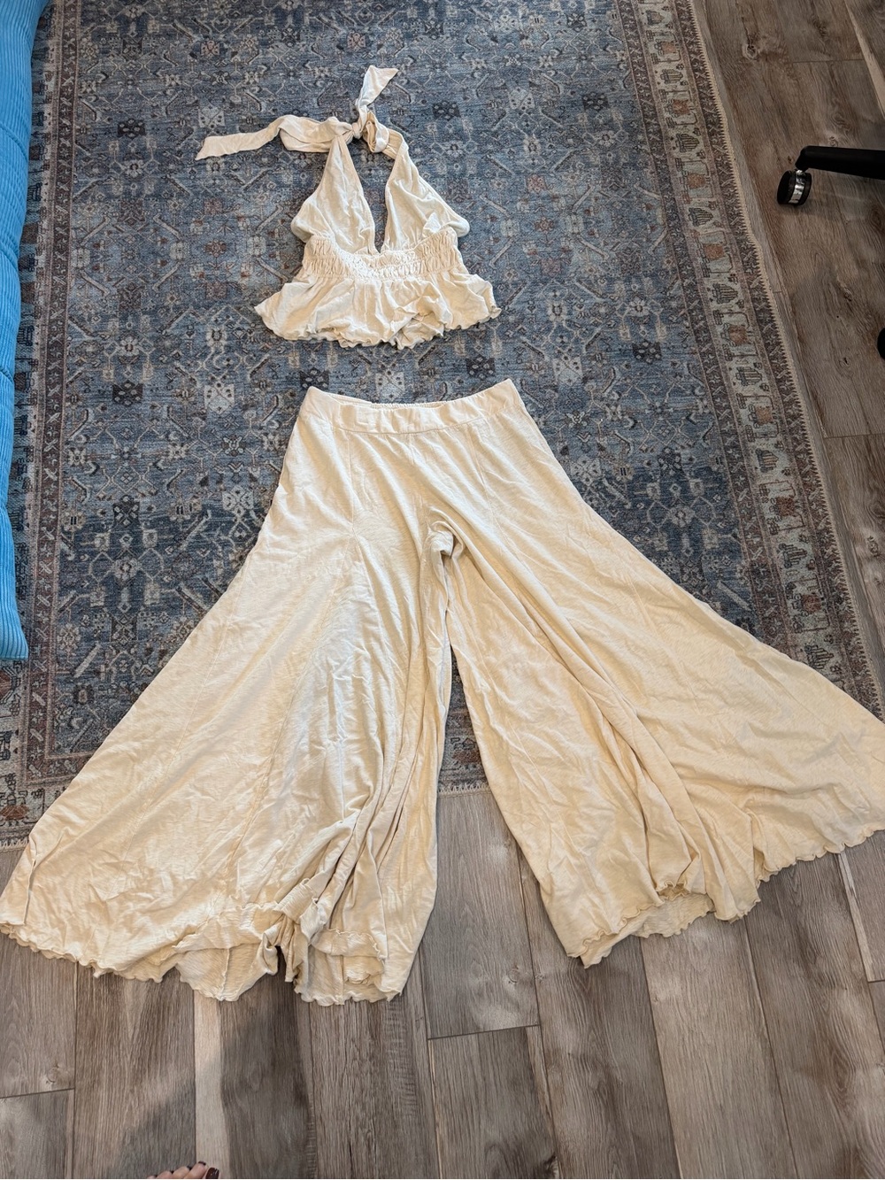 We The Free Cream Wide-Leg Palazzo Pants